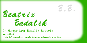 beatrix badalik business card